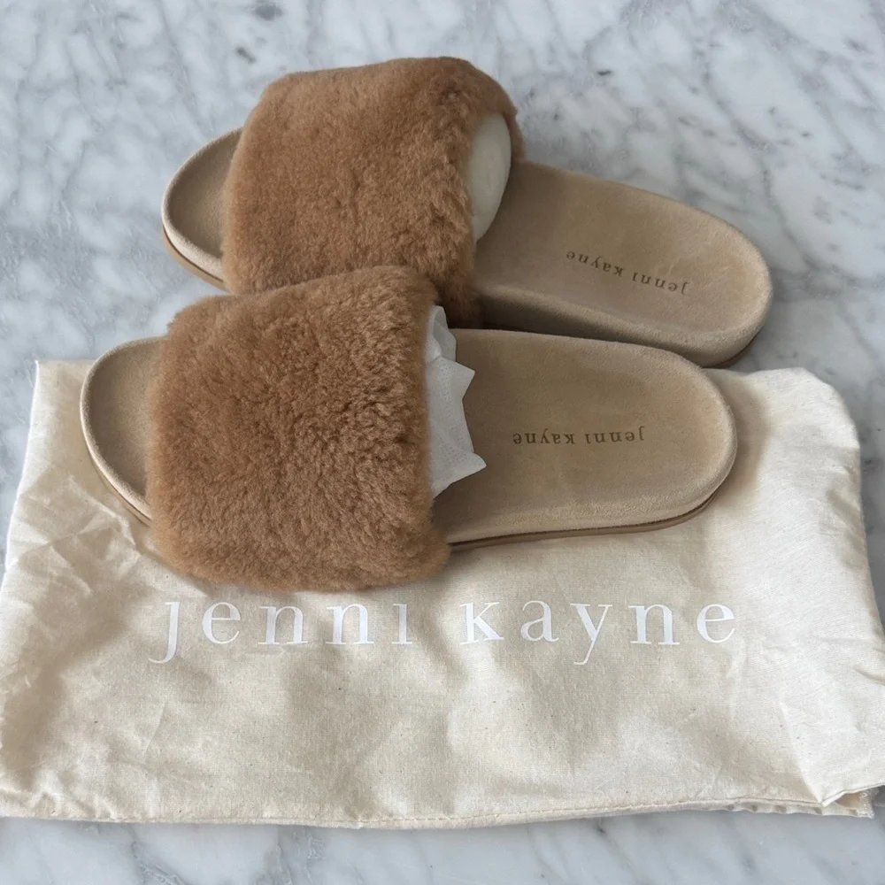 🌼JENNI KAYNE🌼 Tan Shearling Women's Slide Sandals Slippers, Size 41 - Picture 6 of 11